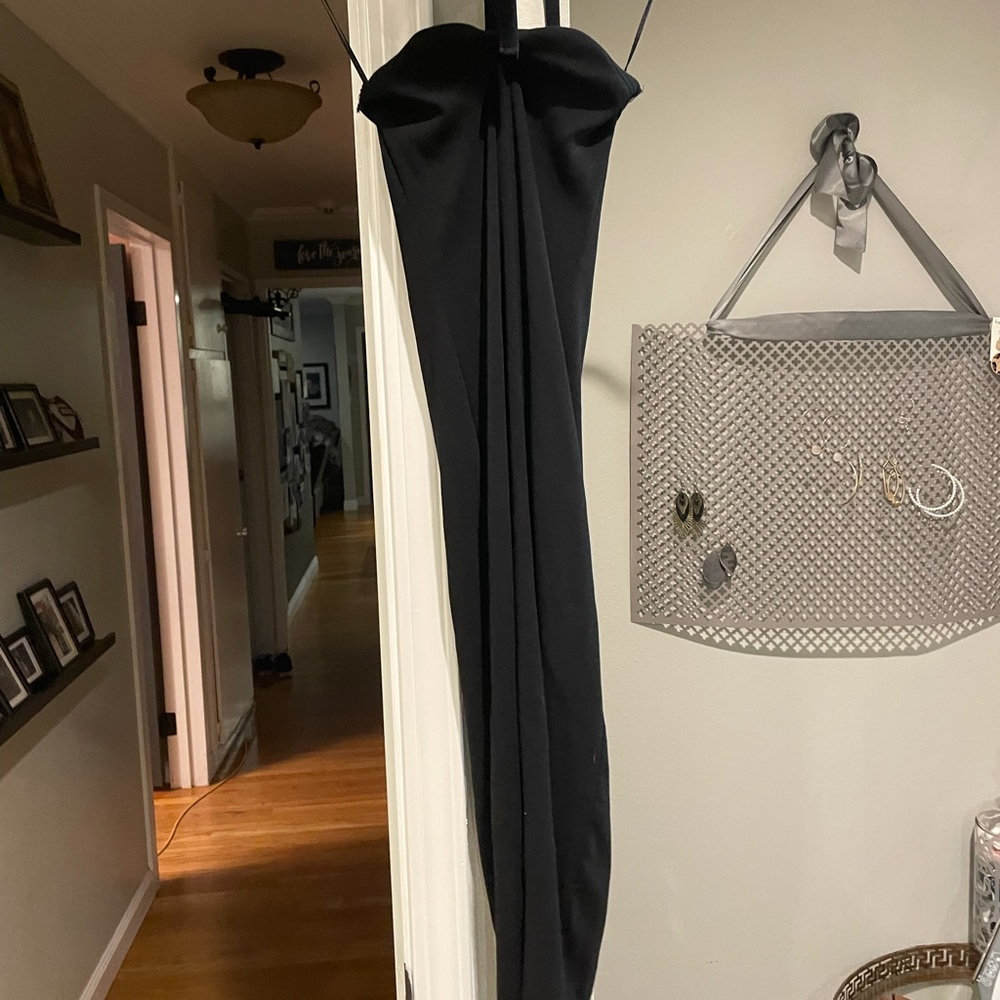 black halter tie dress - Picture 3 of 4